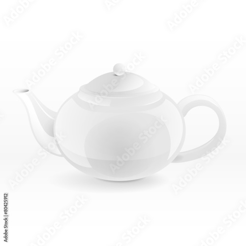 White porcelain teapot