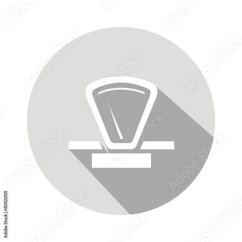 Icono balanza 70s gris botón sombra