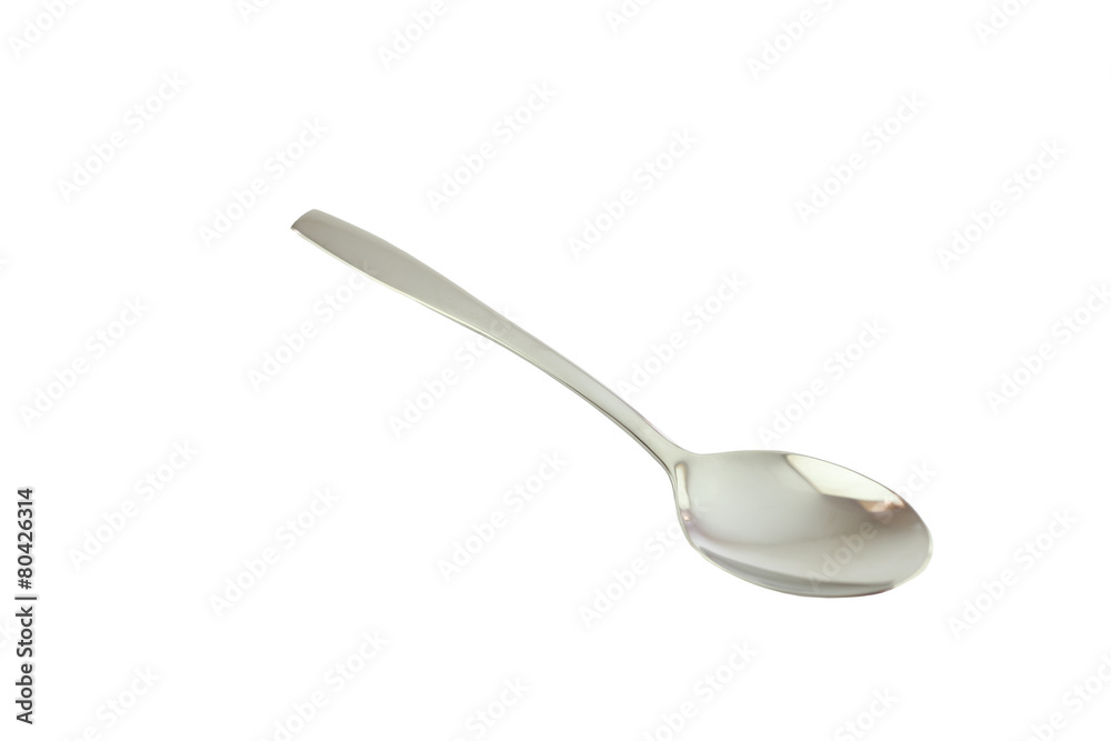 spoon of stainless steel isolated on a white background.