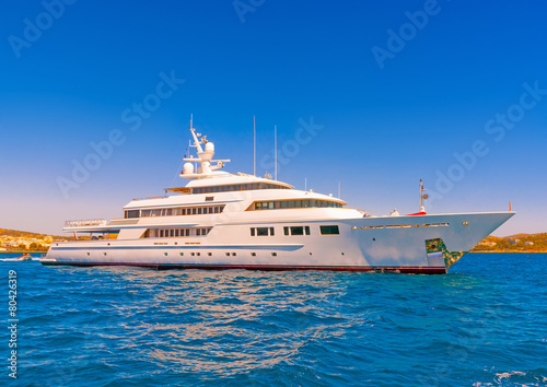 Big beautiful yacht at Saronikos gulf near Athens Greece