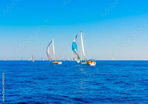 sailing boats during a regatta in Saronikos gulf in Greece