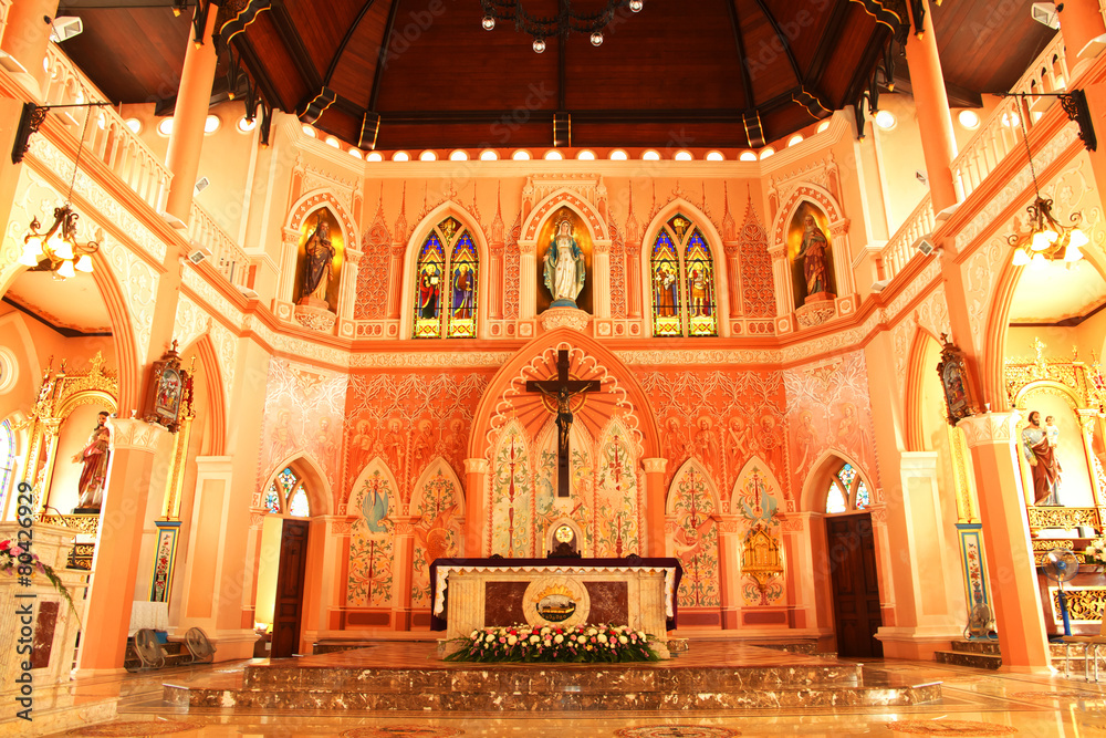 Naklejka premium Interior Of Church - Stock Image