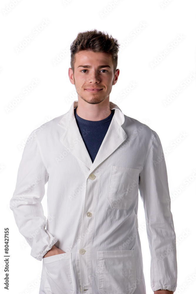 Handsome young male doctor, nurse or pharmacy worker Handsome young male doctor, nurse or pharmacy worker