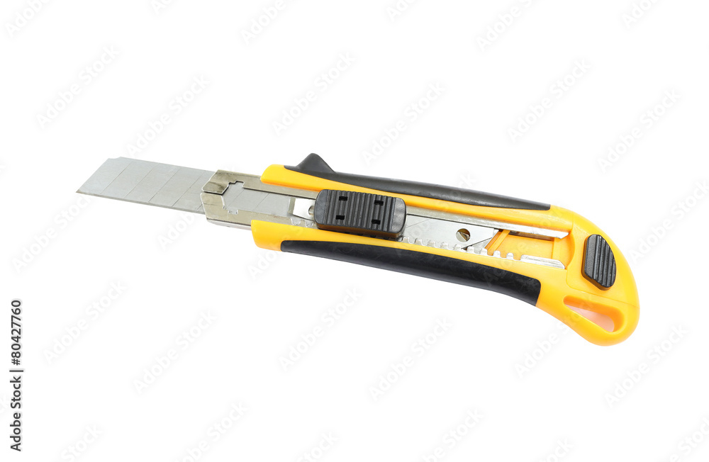 yellow cutter isolated on white background. yellow cutter isolated on white background.