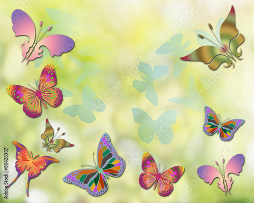 Fototapeta Naklejka Na Ścianę i Meble -  Beautiful butterflies design