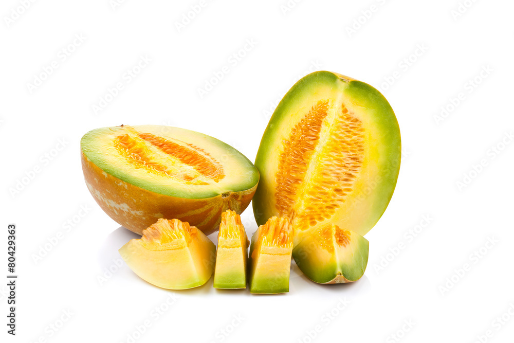 honeydew melon on white background honeydew melon on white background