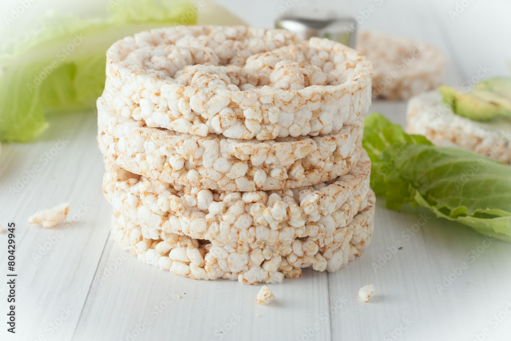 a stack of plain rice cakes a stack of plain rice cakes
