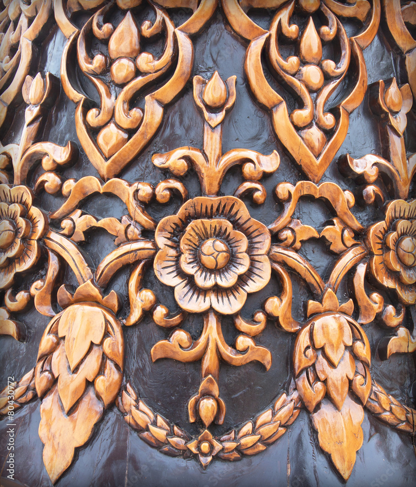 Antique Carved wood wall background. Stock-Foto | Adobe Stock