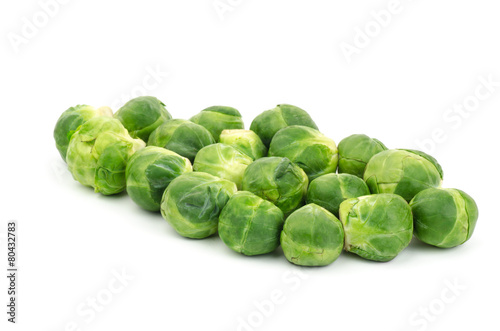 Fresh brussels sprout on white background