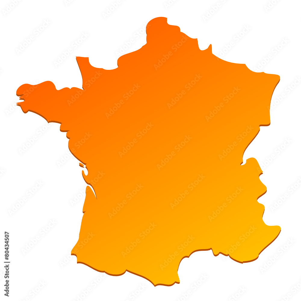 carte de France orange Stock Vector Adobe Stock