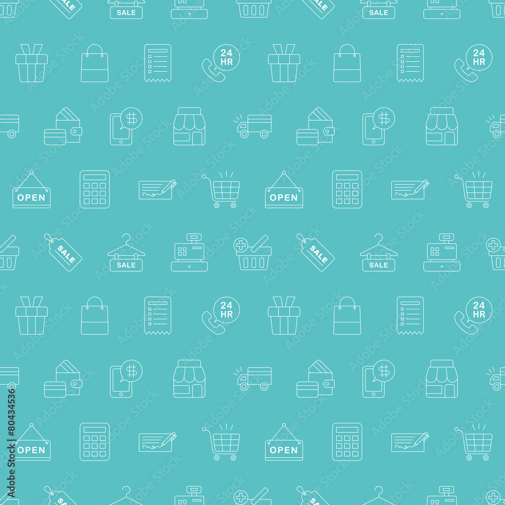 Shopping line icon pattern set Shopping line icon pattern set