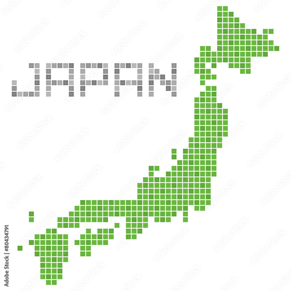 日本ドット地図(グリーン)