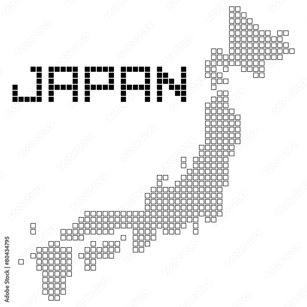 Obraz premium 日本ドット地図(フレーム)
