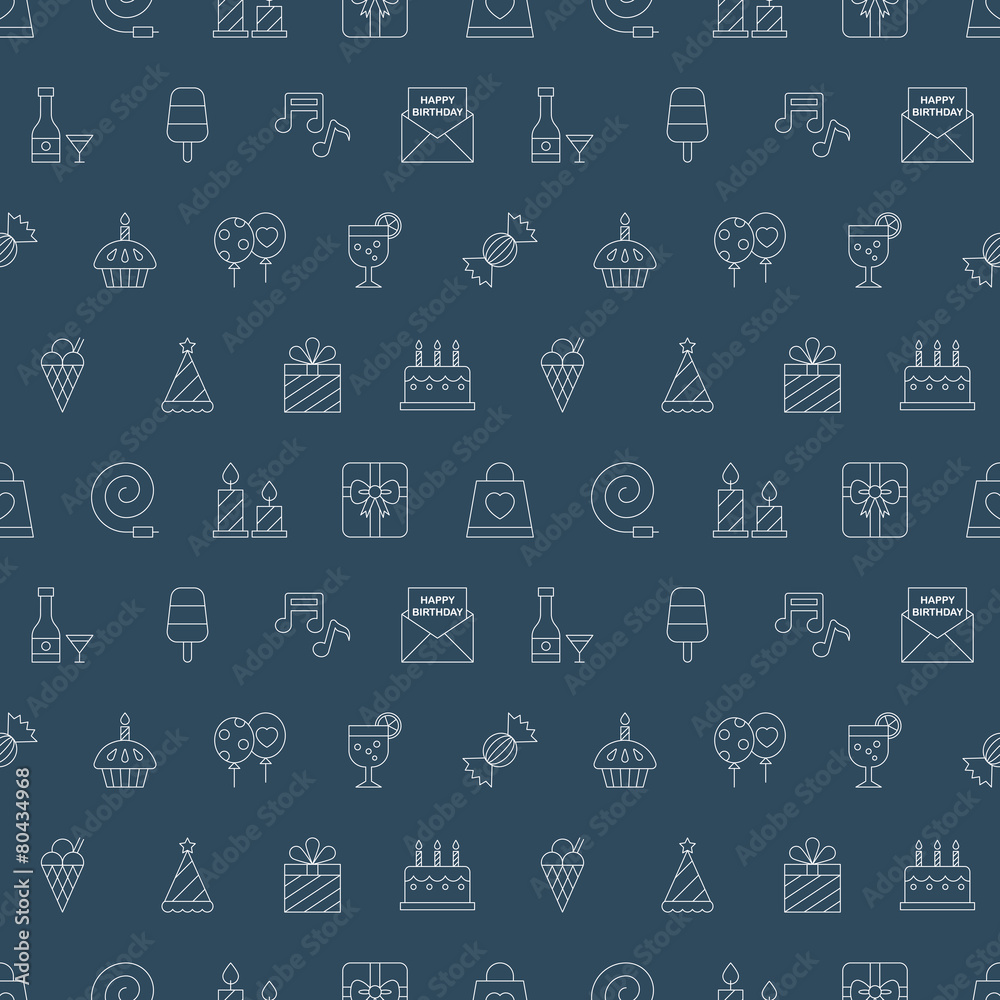 Birthday line icon pattern set Birthday line icon pattern set
