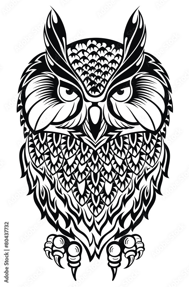 Naklejka premium Tattoo owl
