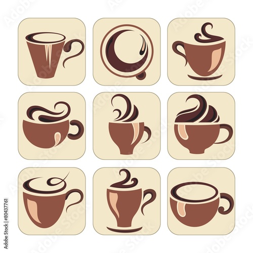 Coffee cup vector set