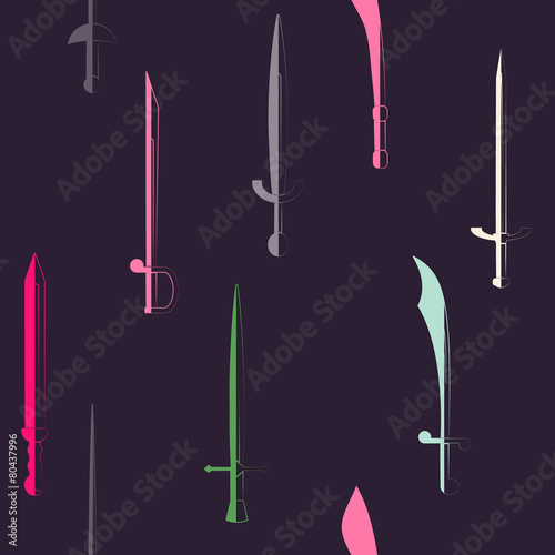 Seamless background with swords