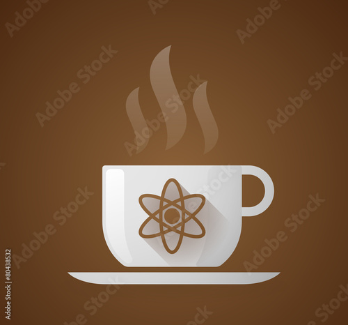 Coffee cup with an atom