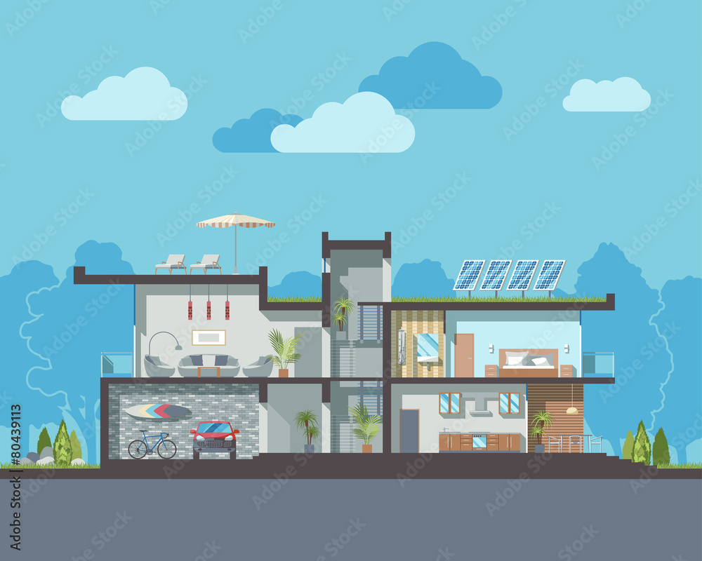 Modern house section