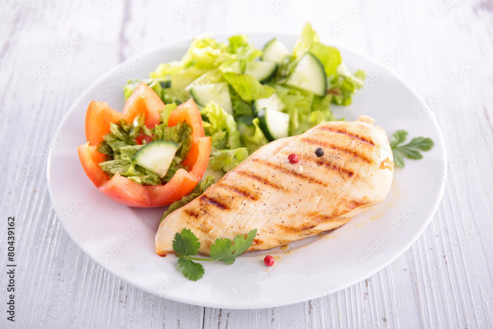 chicken breast and salad chicken breast and salad