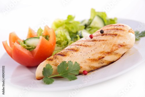chicken breast and salad
