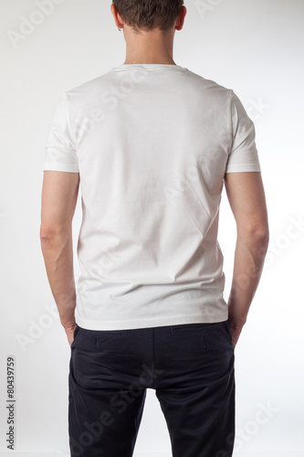 White t-shirt template ready for your graphic design.