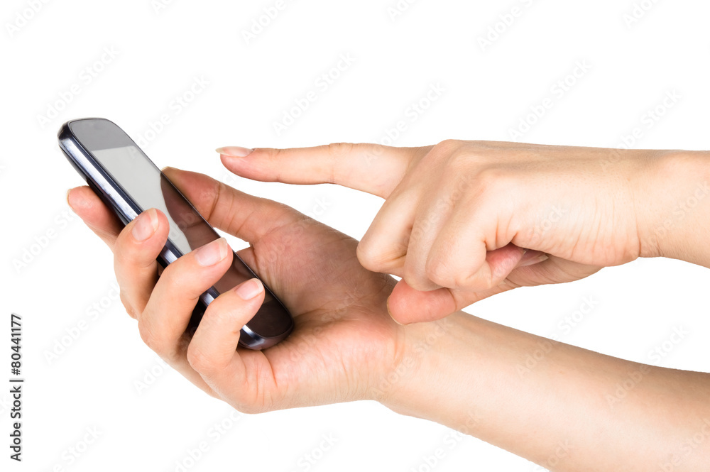 finger points to the phone finger points to the phone