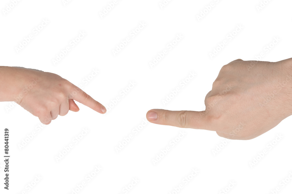pointing finger pointing finger
