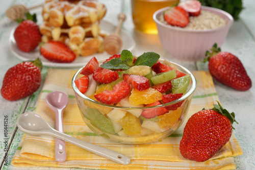 Fruit salad with strawberries