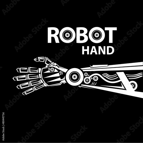 vector robotic arm symbol. robot hand