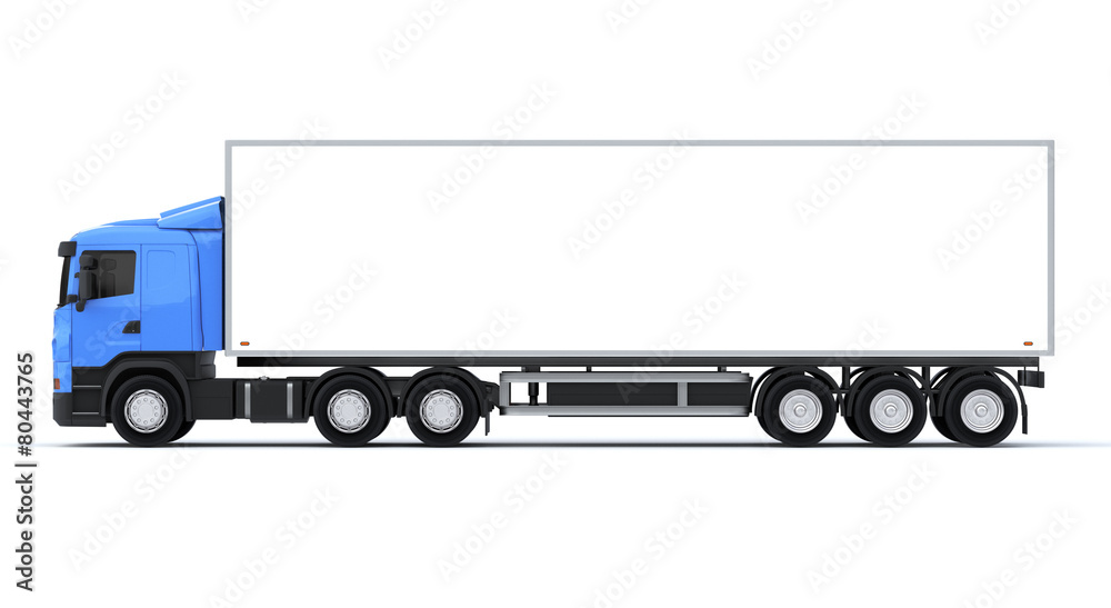 Delivery Truck on White Background. Side View. 3D illustration Delivery Truck on White Background. Side View. 3D illustration