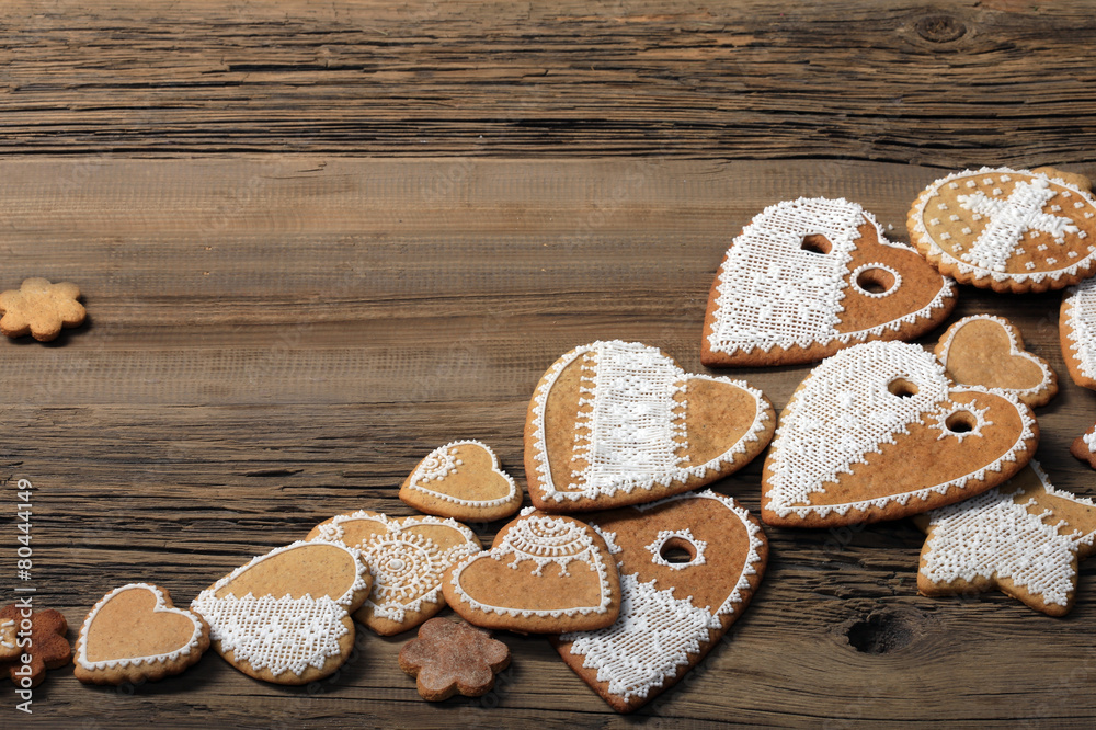 gingerbread heart-shaped gingerbread heart-shaped