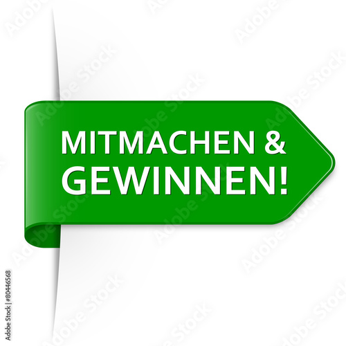 Langer grüner Sticker Pfeil - Mitmachen & Gewinnen!