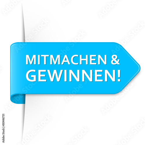 Langer hellblauer Sticker Pfeil - Mitmachen & Gewinnen!