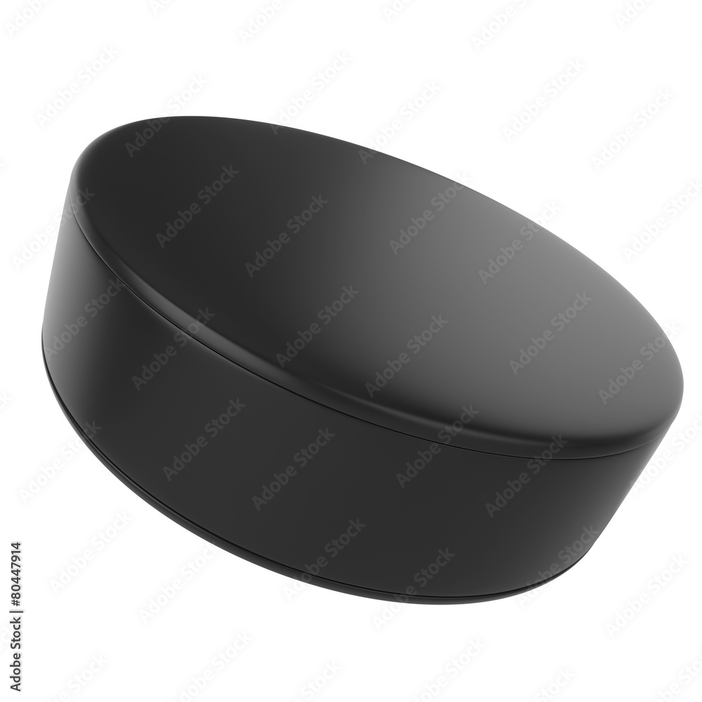 Hockey puck isolated on white background. 3d illustration Hockey puck isolated on white background. 3d illustration