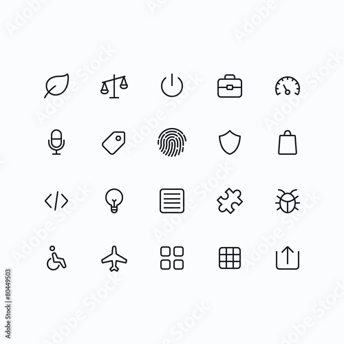 Outline vector icons for web and mobile