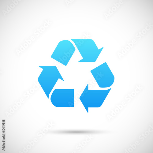 Recycle sign. Vector icon isolated on white background