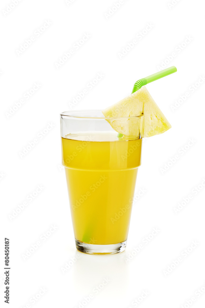 pineapple juice in glass on white pineapple juice in glass on white