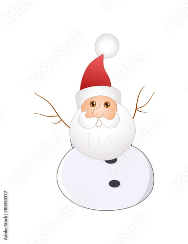 Funny Snowman Santa Character Vector