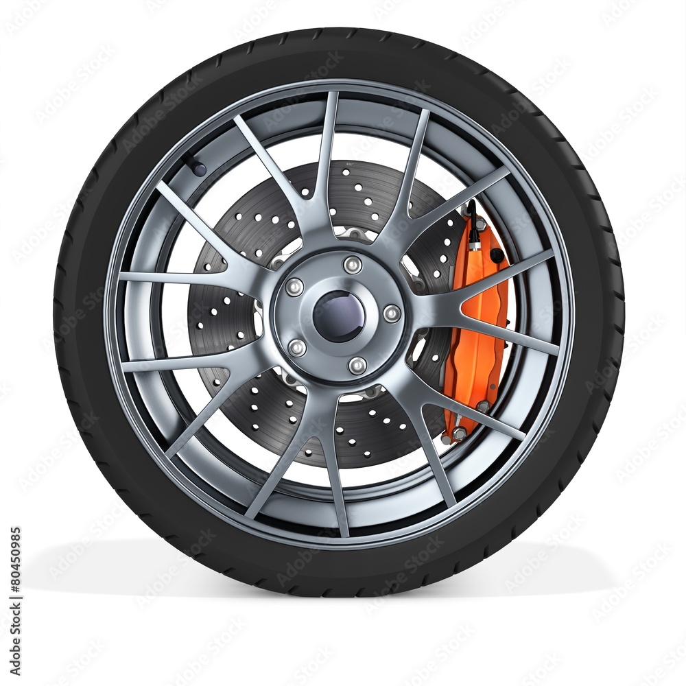 Obraz premium 3d detailed car wheel