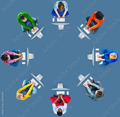 Wallpaper Mural Diversity Teamwork Communication Digital Networking Concept Torontodigital.ca