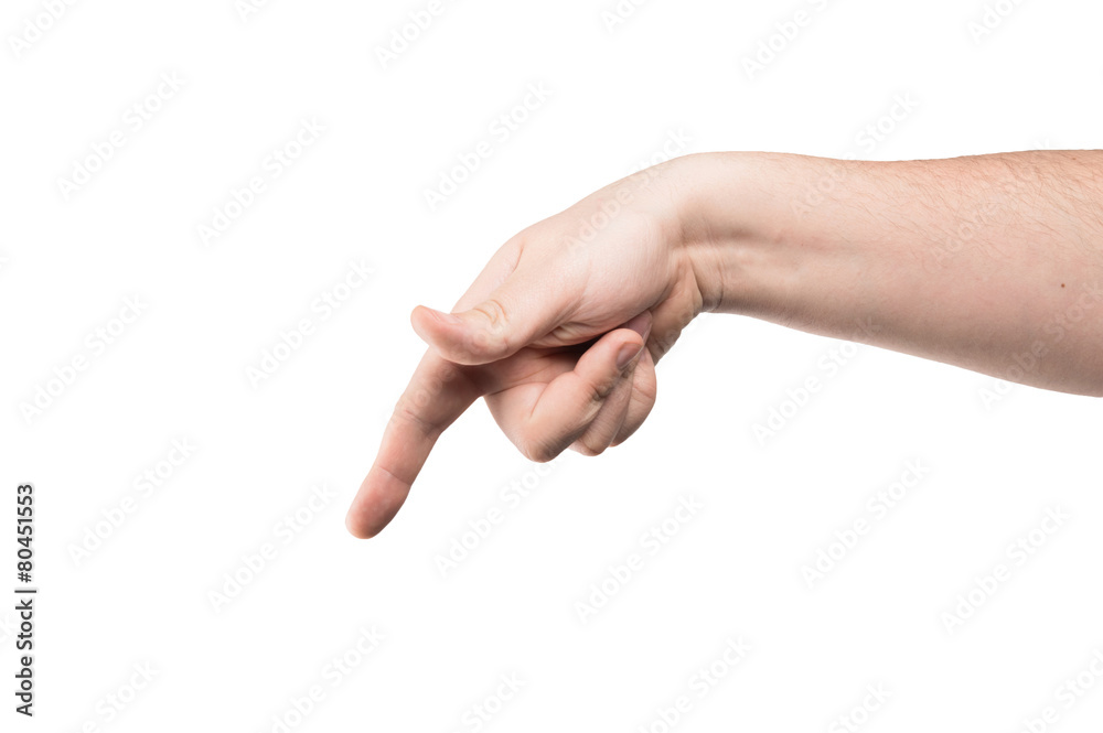pointing hand on white background pointing hand on white background