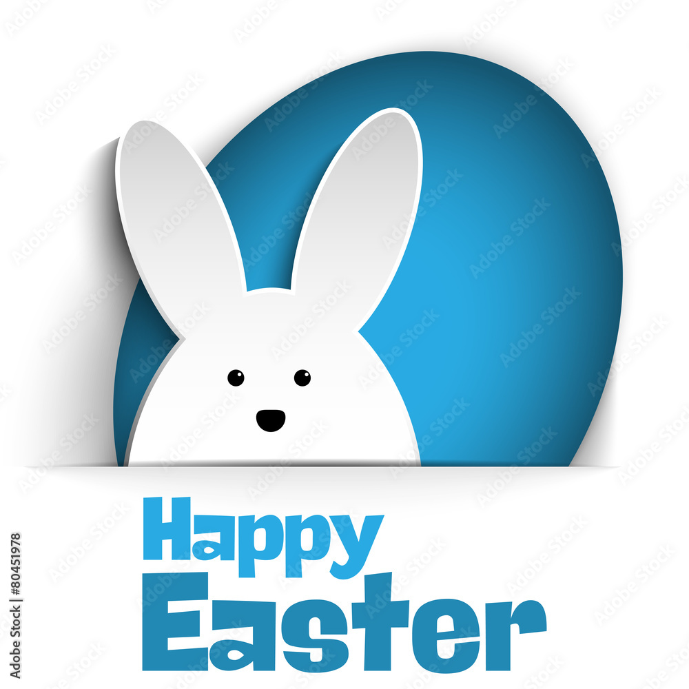 Fototapeta premium Happy Easter Rabbit Bunny on White Background