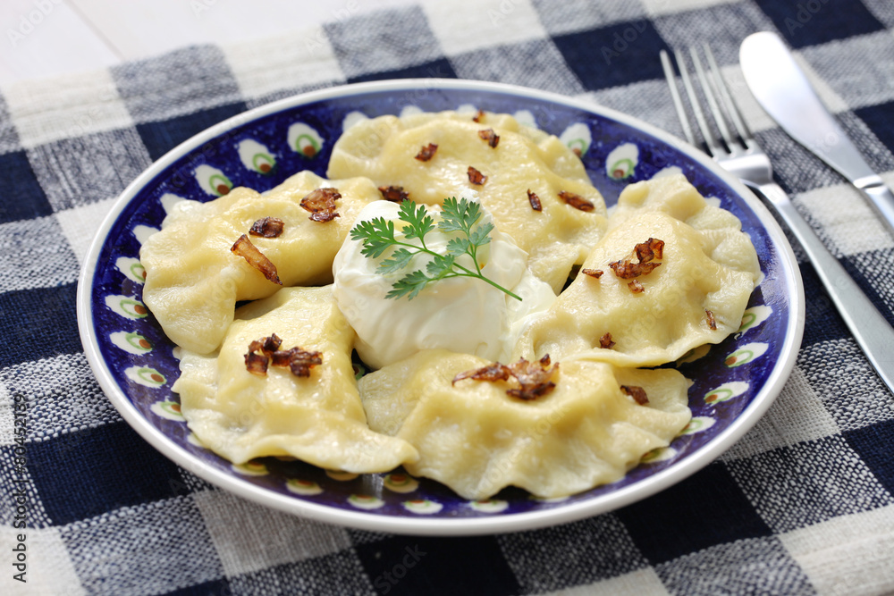 homemade pierogi dumplings, polish food