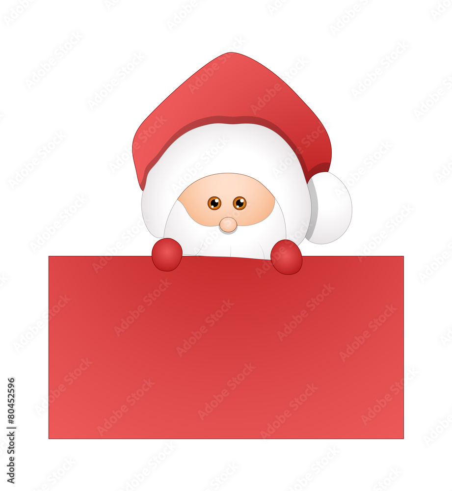 Cute Santa with Blank Board Cute Santa with Blank Board