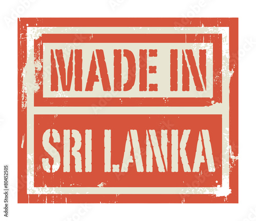 Abstract stamp or label with text Made in Sri Lanka