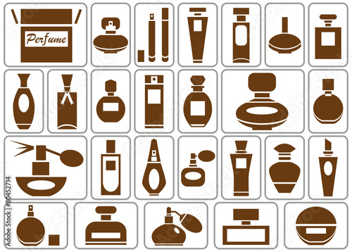 perfumery icons on white