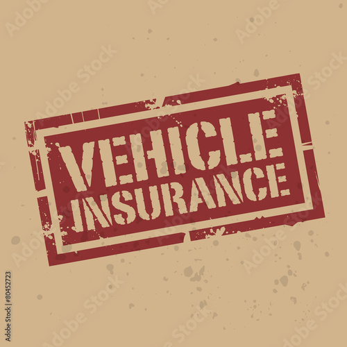 Abstract stamp or label with text Vehicle Insurance, vector