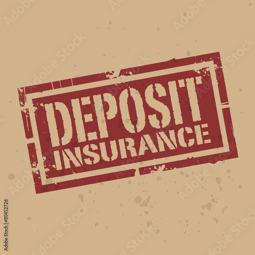 Abstract stamp or label with text Deposit Insurance