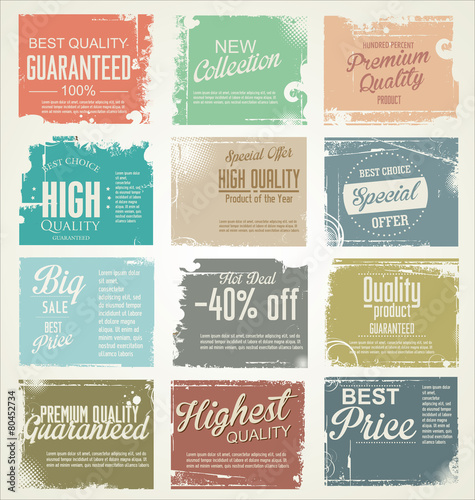 Premium, quality retro vintage labels collection